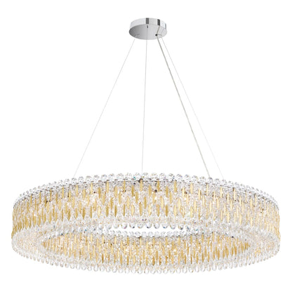 Sarella 27 Light 48" Wide Crystal Pendant with Heritage Crystals