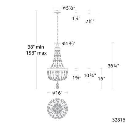 Bali 16" Wide LED Crystal Pendant