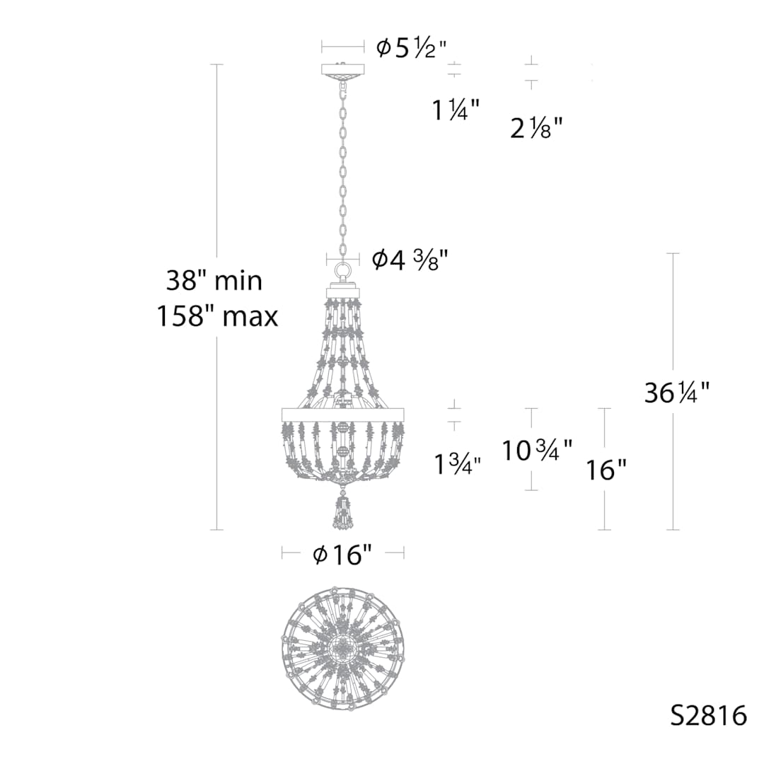 Bali 16" Wide LED Crystal Pendant