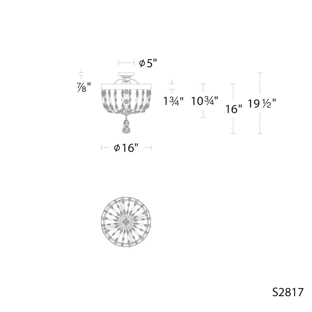Bali 16" Wide LED Semi-Flush Ceiling Fixture