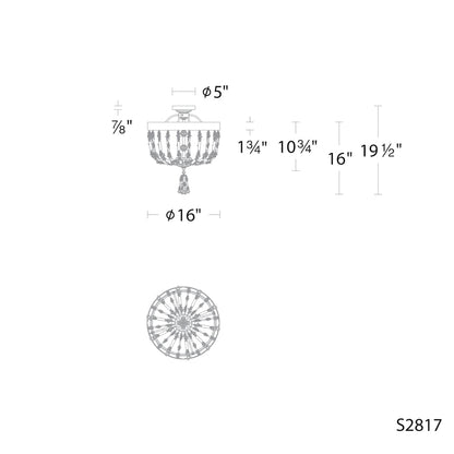 Bali 16" Wide LED Semi-Flush Ceiling Fixture
