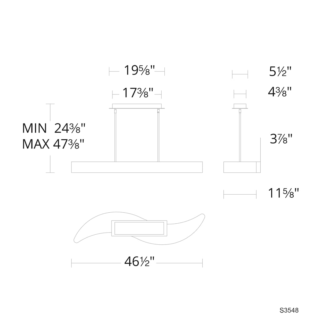 Soleil 47" Wide LED Crystal Linear Chandelier