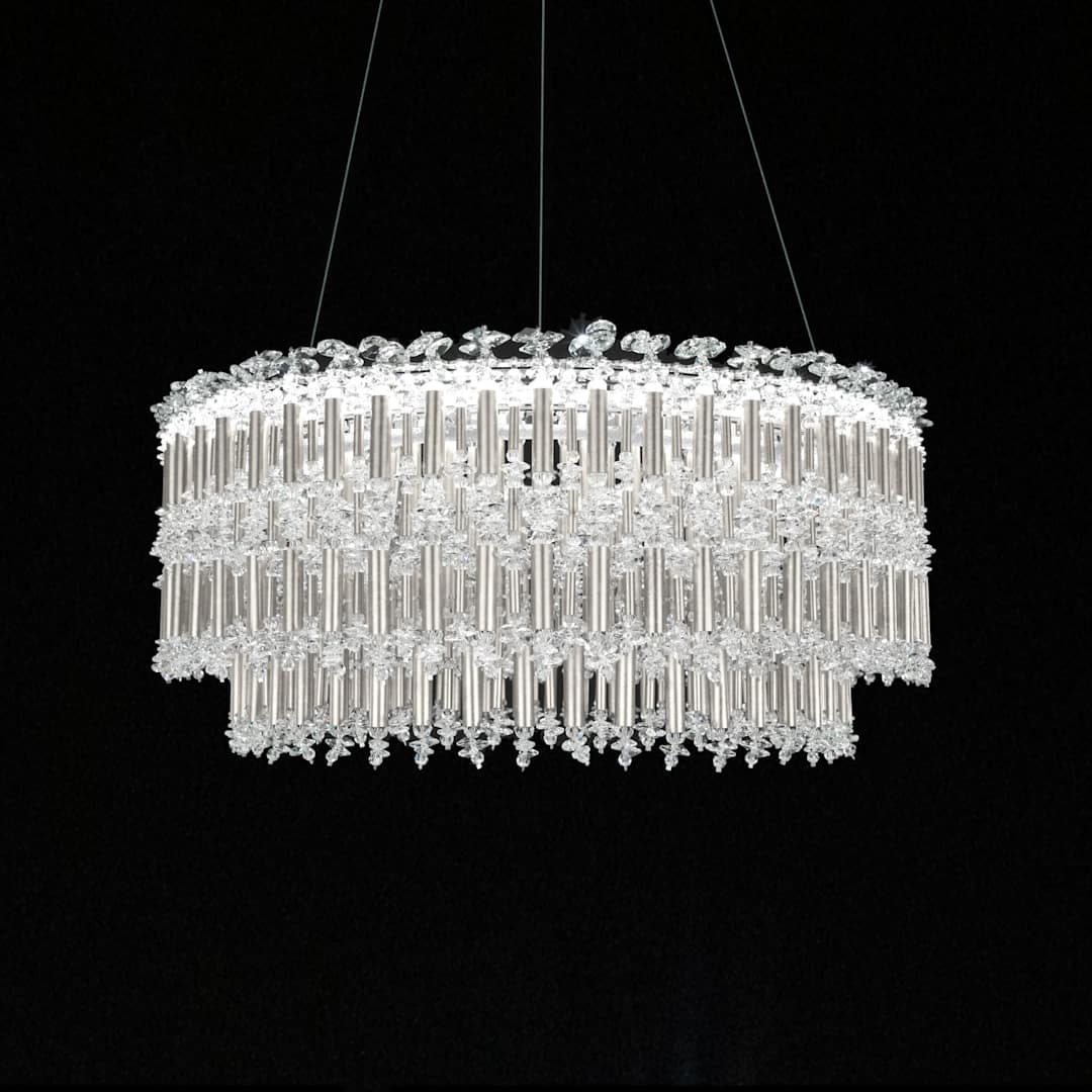 Tahitian 25" Wide LED Crystal Drum Chandelier