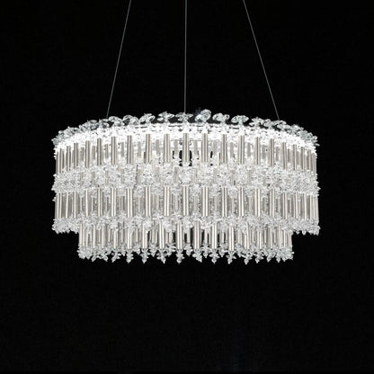 Tahitian 25" Wide LED Crystal Drum Chandelier