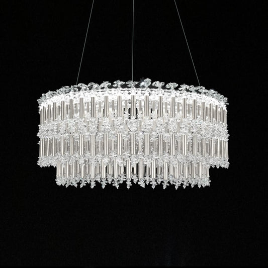 Tahitian 25" Wide LED Crystal Drum Chandelier