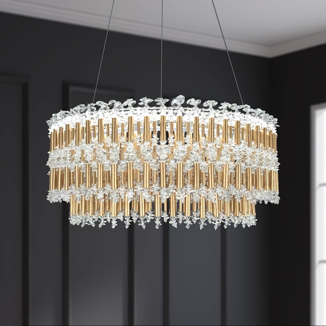 Tahitian 25" Wide LED Crystal Drum Chandelier