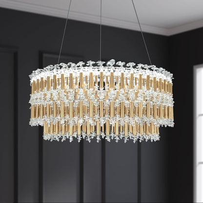 Tahitian 25" Wide LED Crystal Drum Chandelier
