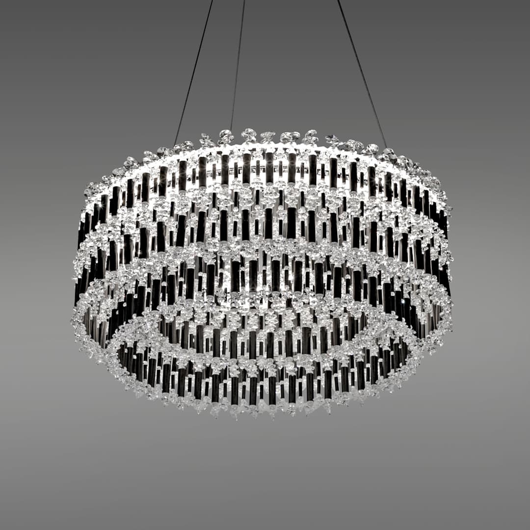 Tahitian 25" Wide LED Crystal Drum Chandelier