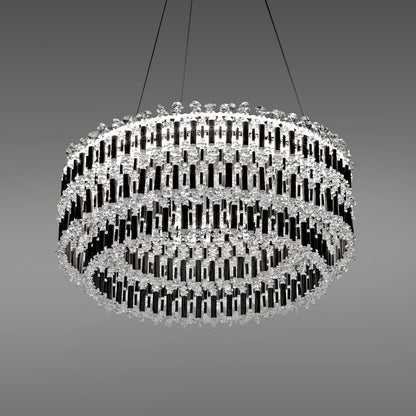 Tahitian 25" Wide LED Crystal Drum Chandelier