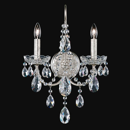 Sonatina 2 Light 17" Tall Wall Sconce with Clear Swarovski Crystals