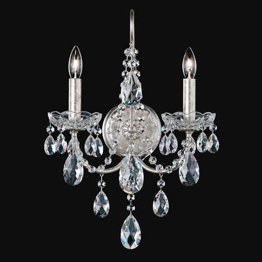 Sonatina 2 Light 17" Tall Wall Sconce with Clear Swarovski Crystals