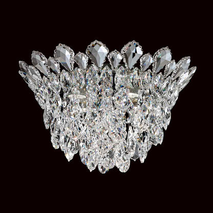 Trilliane Strands 4 Light 10-1/2" Tall Flush Mount Ceiling Fixture with Heritage Crystals