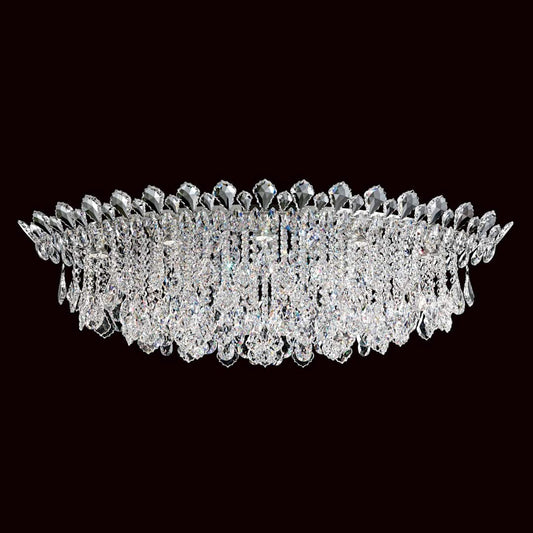 Trilliane Strands 8 Light 15-1/2" Tall Flush Mount Ceiling Fixture with Heritage Crystals