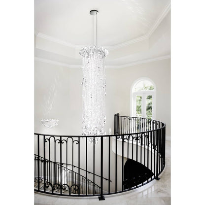 Trilliane Strands 8 Light 28-1/2" Tall Flush Mount Ceiling Fixture with Heritage Crystals