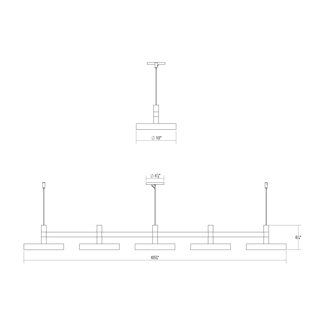Systema Staccato 57" Wide LED Commercial Linear Pendant