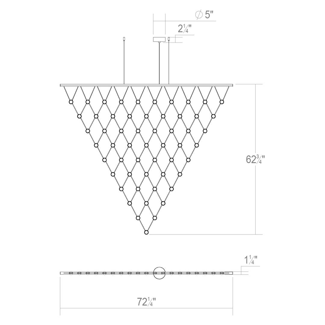 Constellation Galaxy Matrix 72" Wide LED Suspension Multi Light Pendant