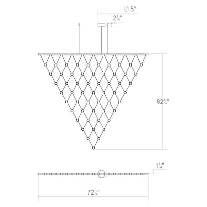 Constellation Galaxy Matrix 72" Wide LED Suspension Multi Light Pendant