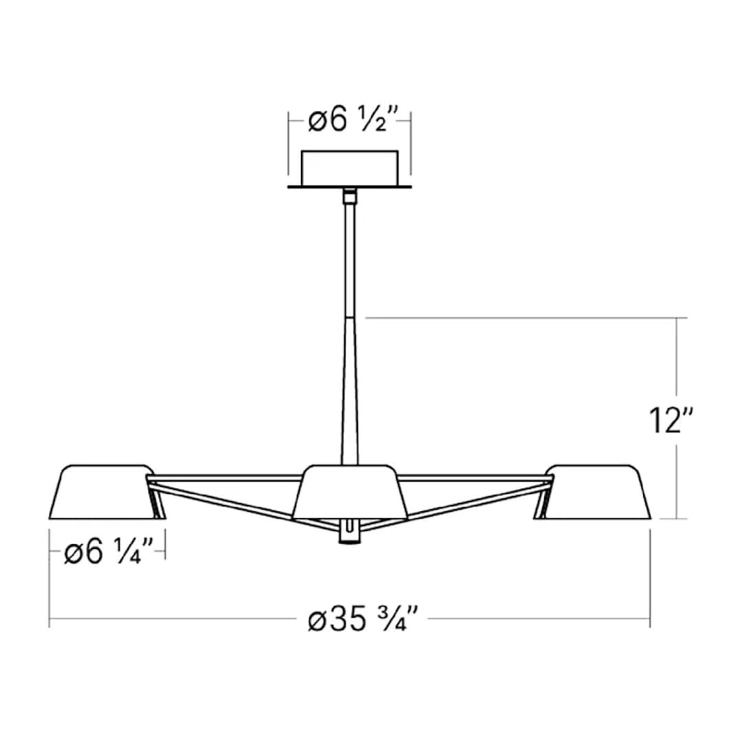 Ray 36" Wide LED Round Chandelier