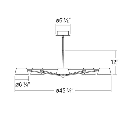 Ray 45" Wide LED Round Chandelier