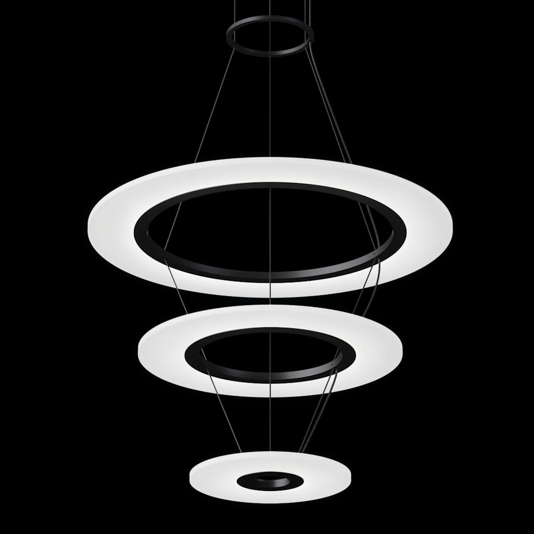 Arctic Rings 3 Light 31" Wide LED Ring Chandelier