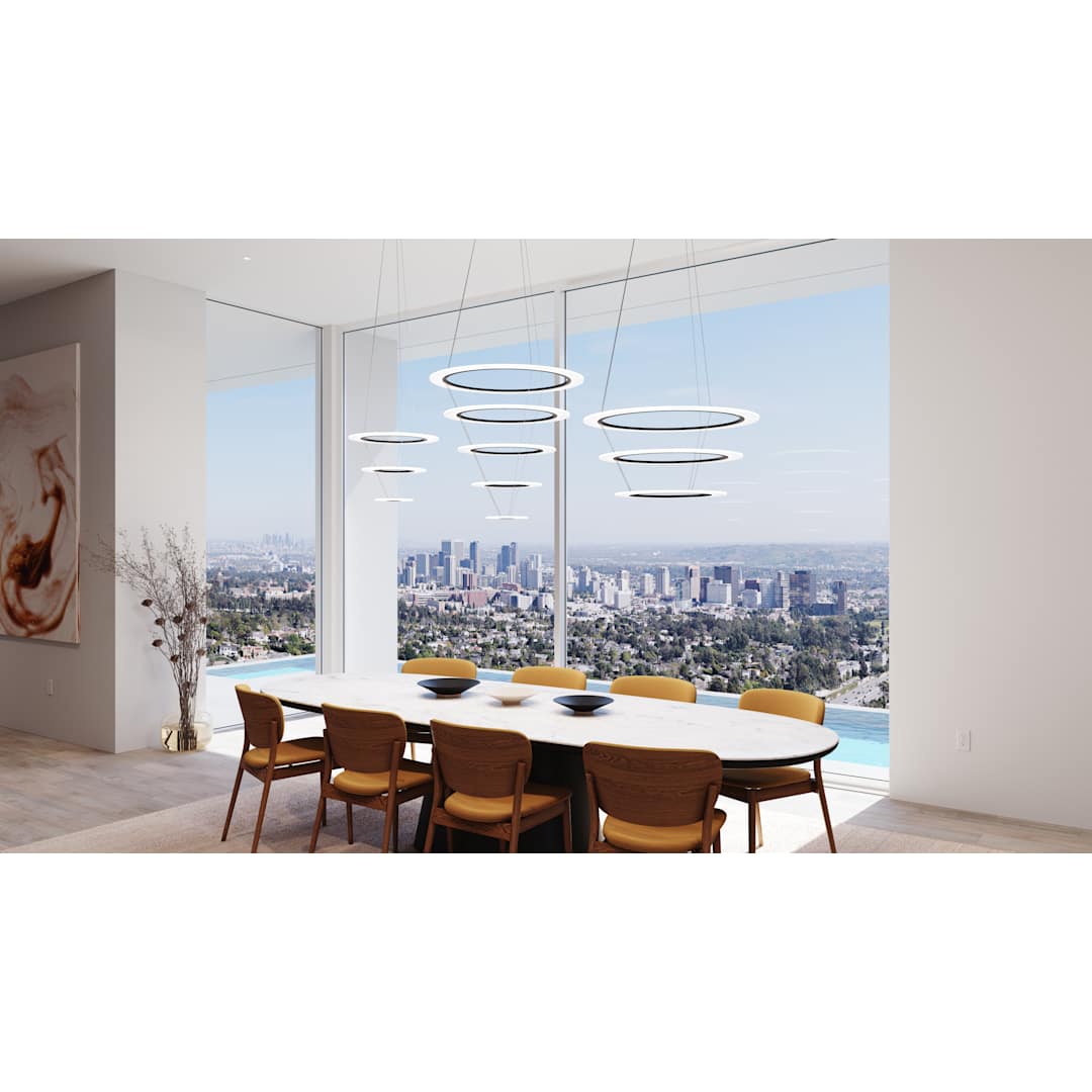 Arctic Rings 3 Light 31" Wide LED Ring Chandelier