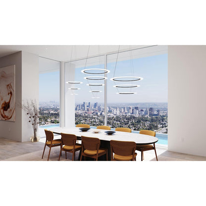 Arctic Rings 3 Light 31" Wide LED Ring Chandelier