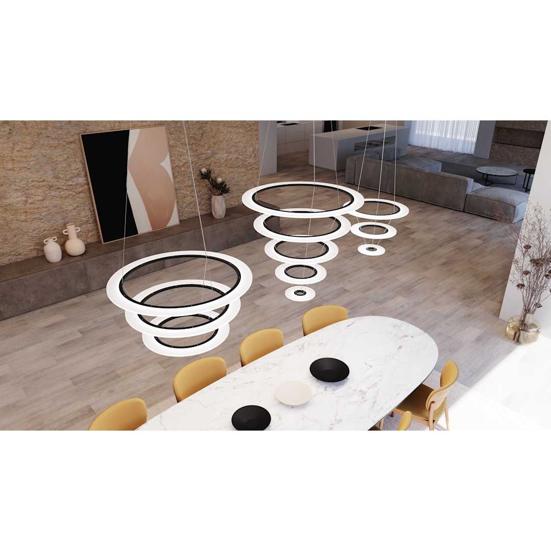 Arctic Rings 3 Light 31" Wide LED Ring Chandelier