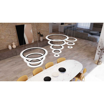 Arctic Rings 3 Light 31" Wide LED Ring Chandelier