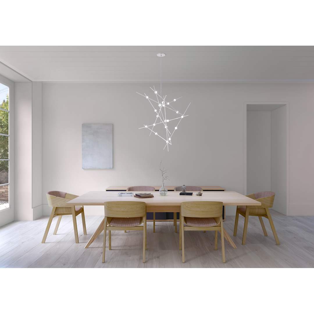 Constellation Aquila Major 20 Light 37" Wide LED Abstract Pendant with White Acrylic Shades
