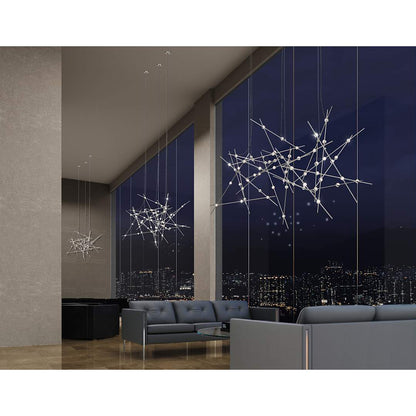 Constellation Aquila Major 20 Light 37" Wide LED Abstract Pendant with White Acrylic Shades