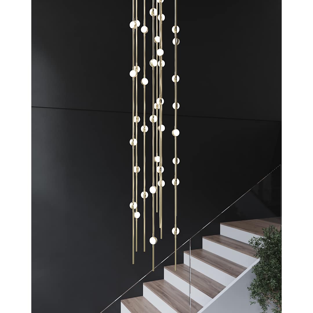 Constellation Andromeda 55 Light 12" Wide LED Abstract Multi Light Pendant with Clear Acrylic Shades