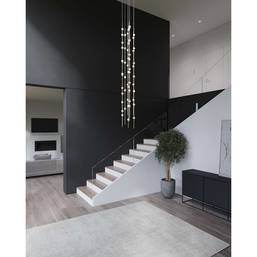 Constellation Andromeda 55 Light 12" Wide LED Abstract Multi Light Pendant with White Acrylic Shades