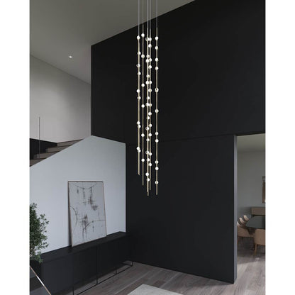 Constellation Andromeda 55 Light 12" Wide LED Abstract Multi Light Pendant with White Acrylic Shades