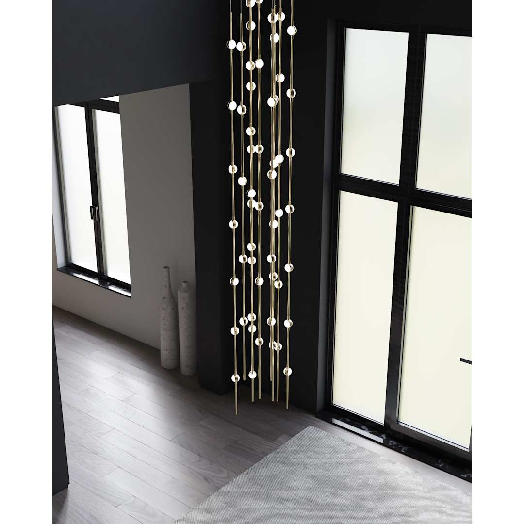 Constellation Andromeda 55 Light 12" Wide LED Abstract Multi Light Pendant with White Acrylic Shades