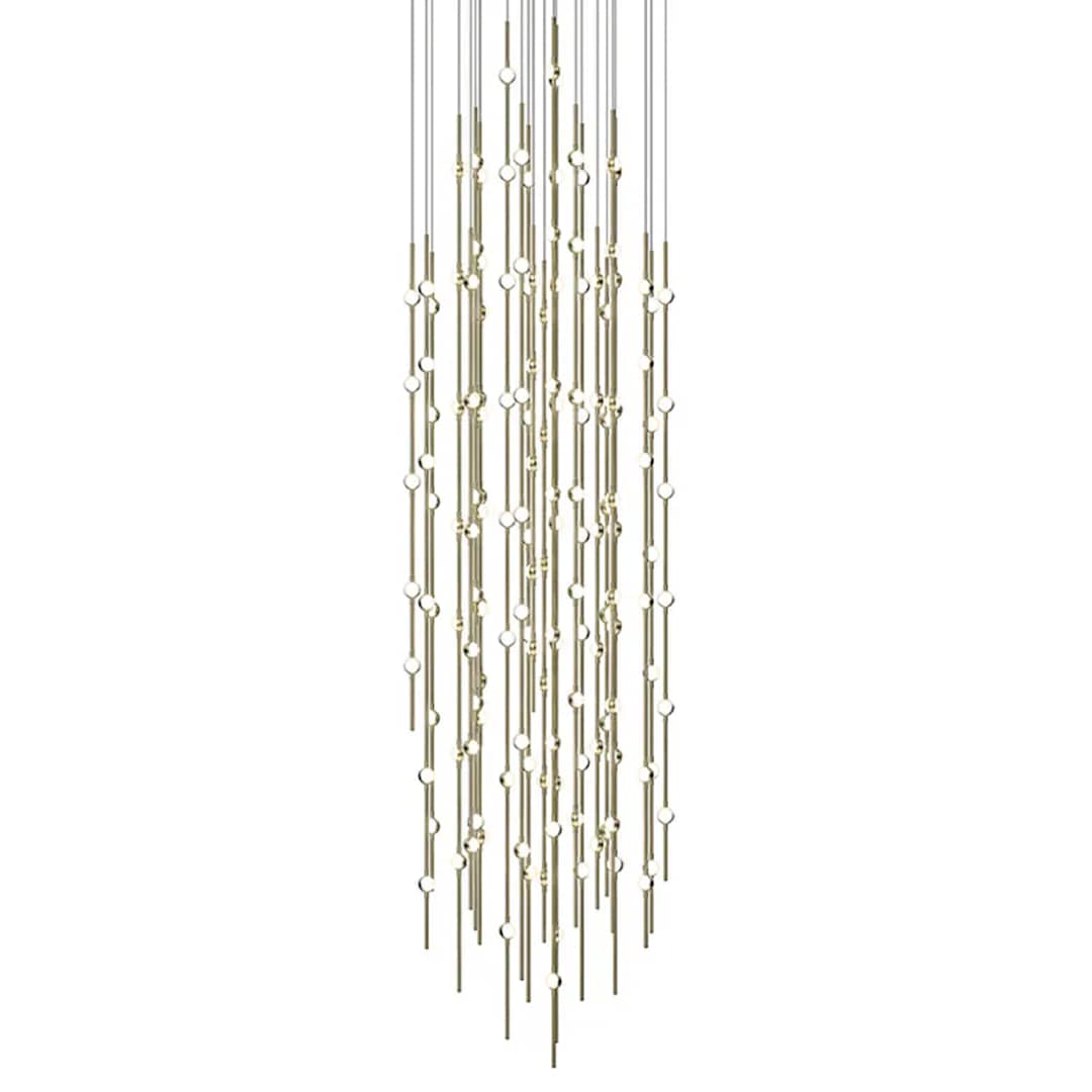 Constellation Andromeda 156 Light 25" Wide LED Abstract Multi Light Pendant with White Acrylic Shades