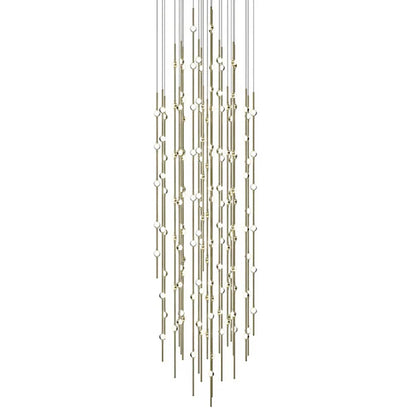 Constellation Andromeda 156 Light 25" Wide LED Abstract Multi Light Pendant with White Acrylic Shades
