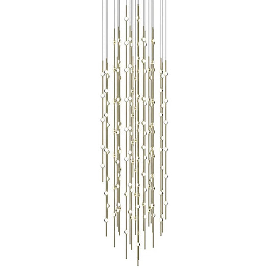 Constellation Andromeda 156 Light 25" Wide LED Abstract Multi Light Pendant with White Acrylic Shades