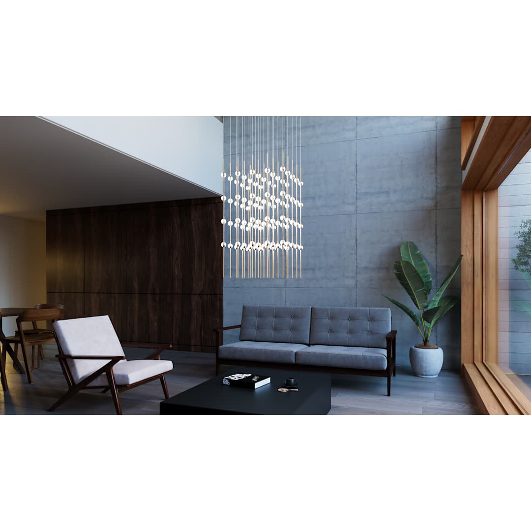 Constellation Cosmic Cube 100 Light 21" Wide LED Abstract Multi Light Pendant with Clear Acrylic Shades