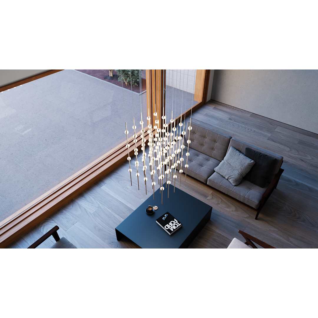 Constellation Cosmic Cube 100 Light 21" Wide LED Abstract Multi Light Pendant with Clear Acrylic Shades