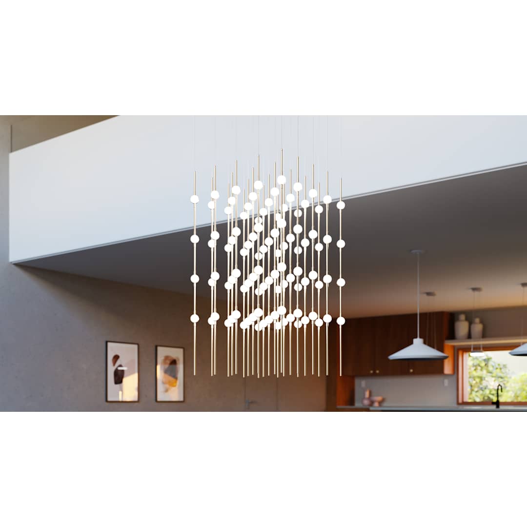 Constellation Cosmic Cube 100 Light 21" Wide LED Abstract Multi Light Pendant with Clear Acrylic Shades