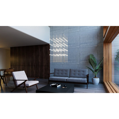 Constellation Cosmic Cube 100 Light 21" Wide LED Abstract Multi Light Pendant with White Acrylic Shades