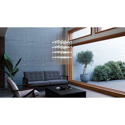 Constellation Cosmic Cube 100 Light 21" Wide LED Abstract Multi Light Pendant with White Acrylic Shades