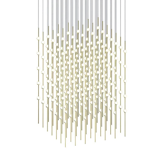 Constellation Cosmic Cube 245 Light 30" Wide LED Abstract Multi Light Pendant with White Acrylic Shades