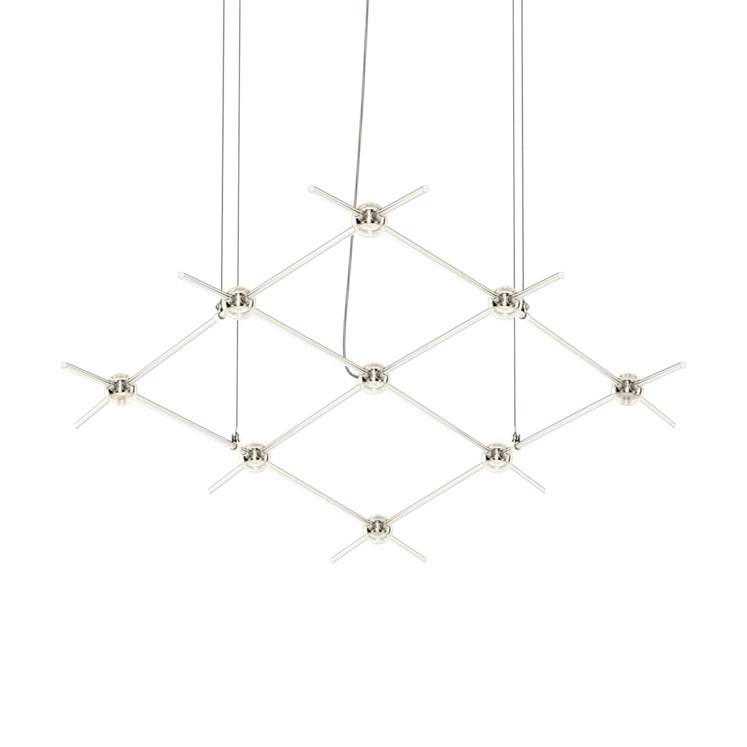 Constellation Aquarius Minor 9 Light 67" Wide LED Chandelier with Faceted Acrylic Shades