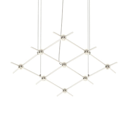 Constellation Aquarius Minor 9 Light 67" Wide LED Chandelier with Faceted Acrylic Shades
