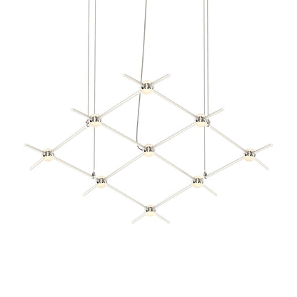 Constellation Aquarius Minor 9 Light 67" Wide LED Chandelier with Optical Acrylic Shades