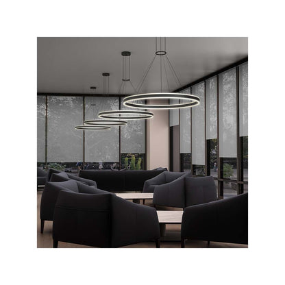 Double Corona 24" Wide Integrated LED Ring Chandelier with Acrylic Shades