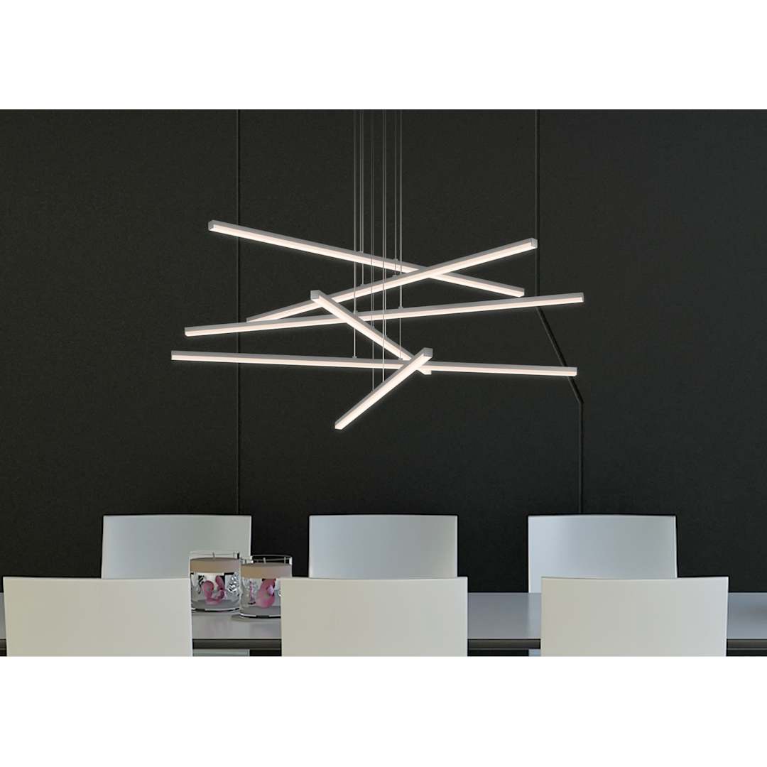 Stix 40" Wide 6 Arm LED Chandelier
