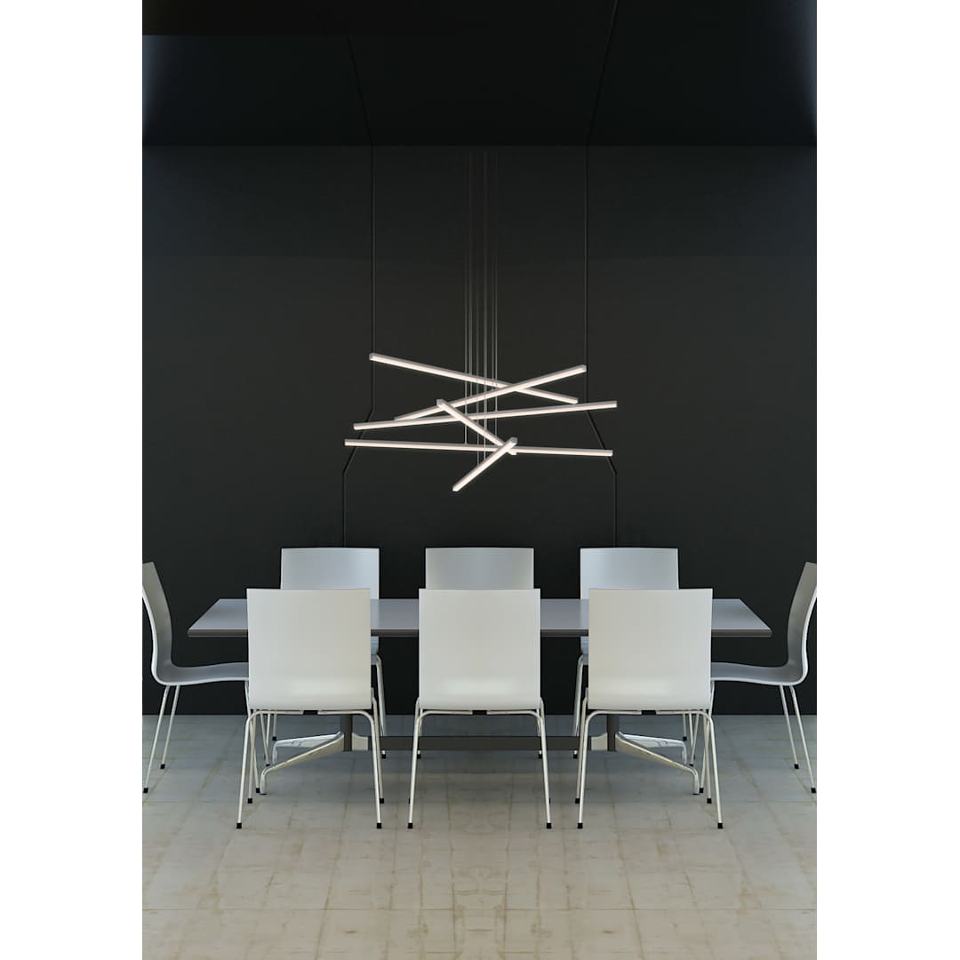 Stix 40" Wide 6 Arm LED Chandelier