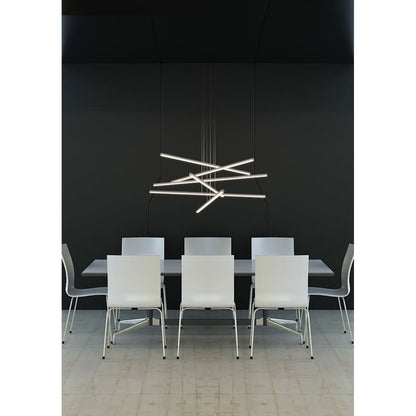 Stix 40" Wide 6 Arm LED Chandelier